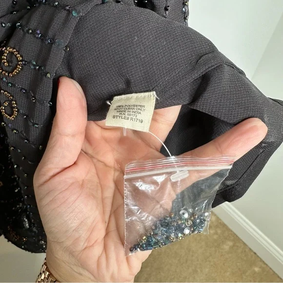 NWT Altar’d State Raven Beaded Sequin Backless Halter Mini Dress in Black - Picture 6 of 10